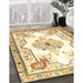 Traditional Yellow Medallion Rug in Family Room, tr4615