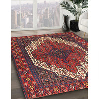 Traditional Dark Almond Brown Medallion Rug, tr4616