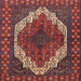 Square Traditional Dark Almond Brown Medallion Rug, tr4616