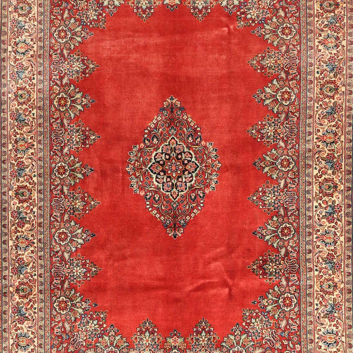 Traditional Tangerine Pink Medallion Rug, tr4617