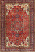 Machine Washable Traditional Orange Salmon Pink Rug, wshtr4618