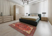 Traditional Orange Salmon Pink Persian Rug in a Bedroom, tr4618