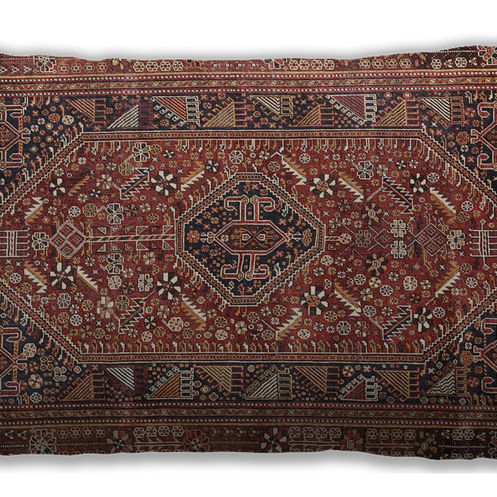 Traditional Classic Rectangular Saffron Red Lumbar Throw Pillow, 13 inch by 19 inch, lbtr4620