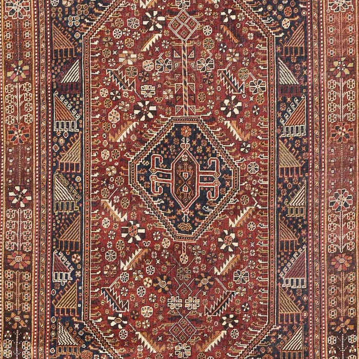 Machine Washable Traditional Saffron Red Rug, wshtr4620