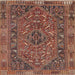 Square Traditional Saffron Red Persian Rug, tr4620