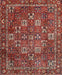 Machine Washable Traditional Orange Salmon Pink Rug, wshtr4621