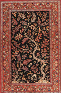 Machine Washable Traditional Rust Pink Rug, wshtr4624