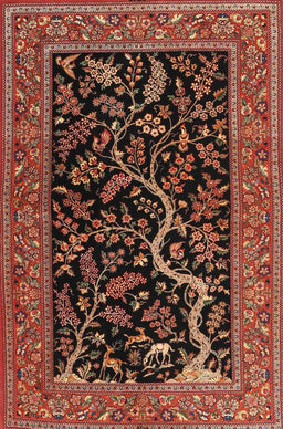 Machine Washable Traditional Rust Pink Rug, wshtr4624