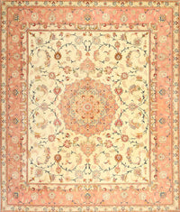 Machine Washable Traditional Sun Yellow Rug, wshtr4628