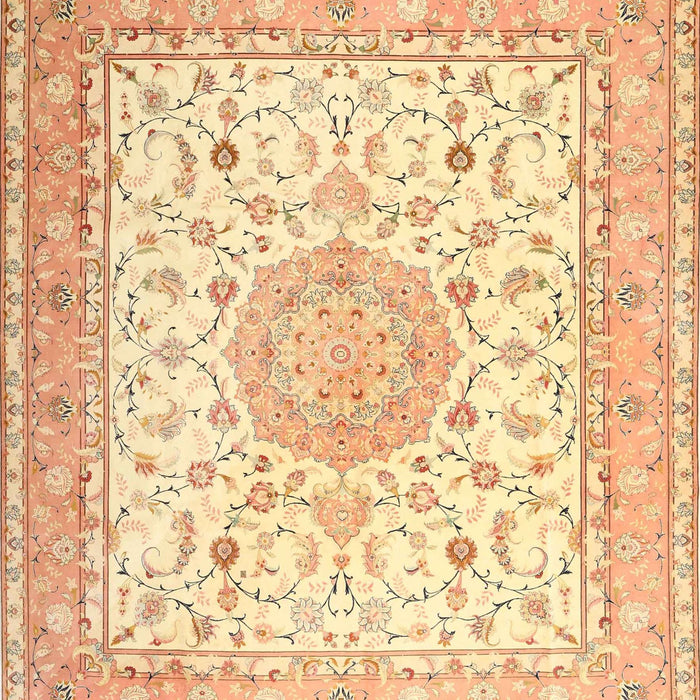 Traditional Sun Yellow Medallion Rug, tr4628
