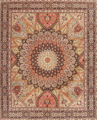 Machine Washable Traditional Sandy Brown Rug, wshtr4629