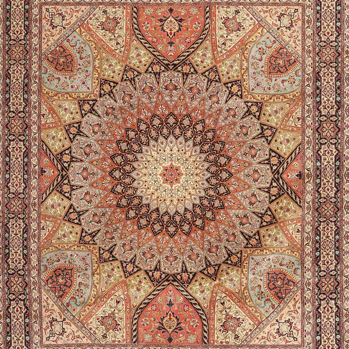 Traditional Sandy Brown Medallion Rug, tr4629