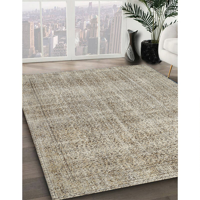 Machine Washable Traditional Khaki Green Rug in a Family Room, wshtr462