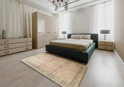 Traditional Brown Persian Rug in a Bedroom, tr4630