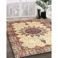 Traditional Sienna Brown Medallion Rug, tr4631