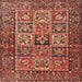 Square Traditional Red Animal Rug, tr4632