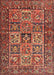 Machine Washable Traditional Tomato Red Rug, wshtr4632