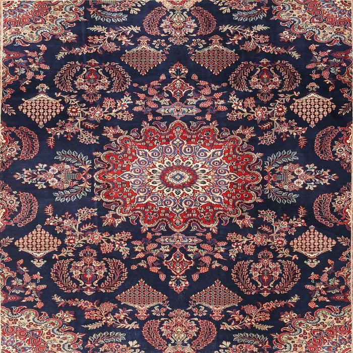 Square Traditional Purple Lily Purple Medallion Rug, tr4633