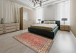 Traditional Light Copper Gold Persian Rug in a Bedroom, tr4634