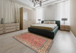 Machine Washable Traditional Light Copper Gold Rug in a Bedroom, wshtr4634
