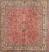 Machine Washable Traditional Light Copper Gold Rug, wshtr4634