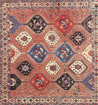 Machine Washable Traditional Brown Red Rug, wshtr4637