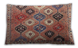 Traditional Classic Rectangular Brown Red Lumbar Throw Pillow, 13 inch by 19 inch, lbtr4637
