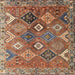 Square Traditional Dark Sienna Brown Persian Rug, tr4638