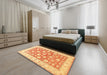 Traditional Chrome Gold Yellow Oriental Rug in a Bedroom, tr4639