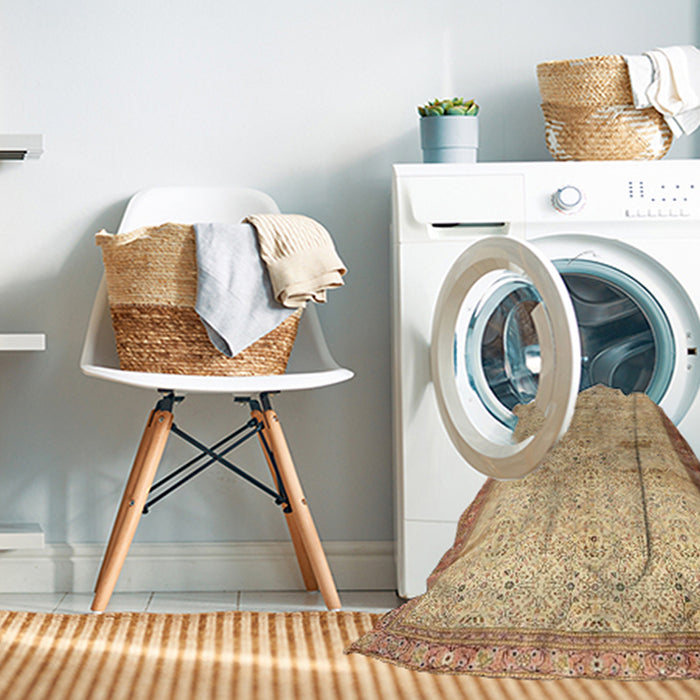 Machine Washable Traditional Chocolate Brown Rug in a Washing Machine, wshtr4642