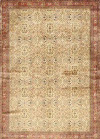 Machine Washable Traditional Chocolate Brown Rug, wshtr4642