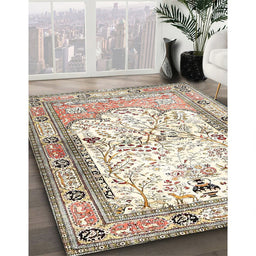 Traditional Dark Almond Brown Animal Rug in Family Room, tr4643