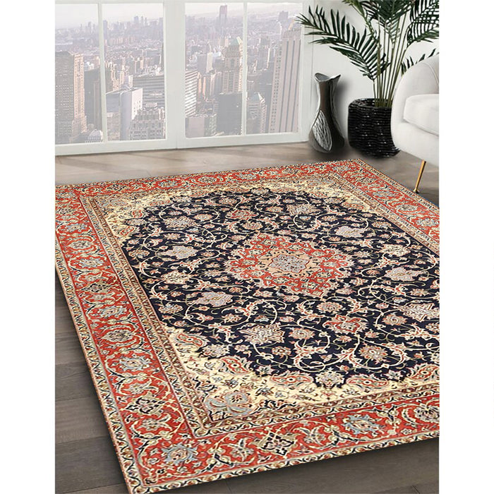 Machine Washable Traditional Brown Rug in a Family Room, wshtr4645