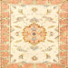 Square Traditional Golden Blonde Gold Medallion Rug, tr4646