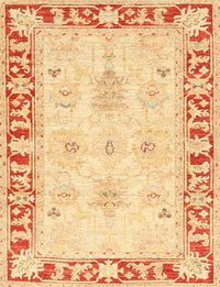 Machine Washable Traditional Indian Saffron Orange Rug, wshtr4647