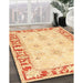 Traditional Indian Saffron Orange Persian Rug in Family Room, tr4647