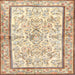 Square Traditional Khaki Gold Persian Rug, tr4648