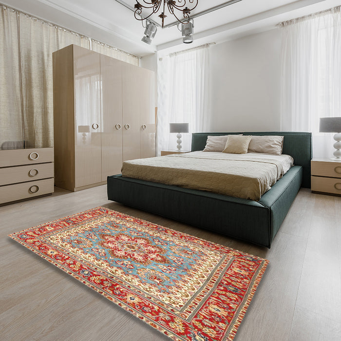 Traditional Red Persian Rug in a Bedroom, tr4649