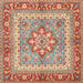 Round Machine Washable Traditional Red Rug, wshtr4649