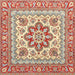 Square Traditional Brown Medallion Rug, tr4650