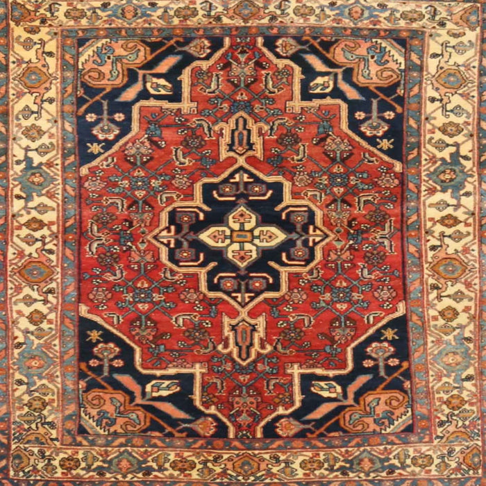 Square Traditional Fire Brick Red Oriental Rug, tr4651