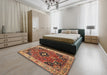 Traditional Fire Brick Red Oriental Rug in a Bedroom, tr4651