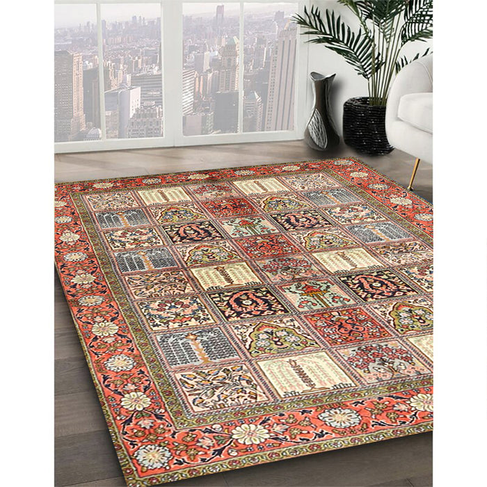 Machine Washable Traditional Chestnut Red Rug in a Family Room, wshtr4653