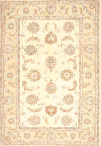 Machine Washable Traditional Gold Rug, wshtr4654