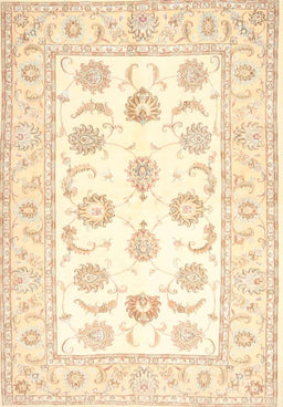 Machine Washable Traditional Gold Rug, wshtr4654