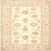 Round Machine Washable Traditional Gold Rug, wshtr4654