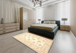 Machine Washable Traditional Gold Rug in a Bedroom, wshtr4654