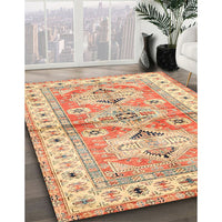 Traditional Orange Geometric Rug, tr4657