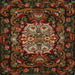 Square Traditional Red Medallion Rug, tr465