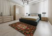 Traditional Red Medallion Rug in a Bedroom, tr465